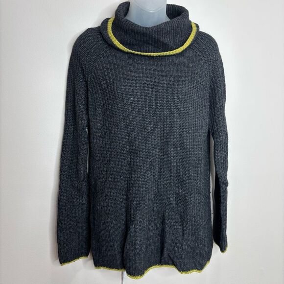 Bartolini wool Cashmere Blend Turtleneck Sweater grey gray medium Made in Italy - Picture 1 of 6